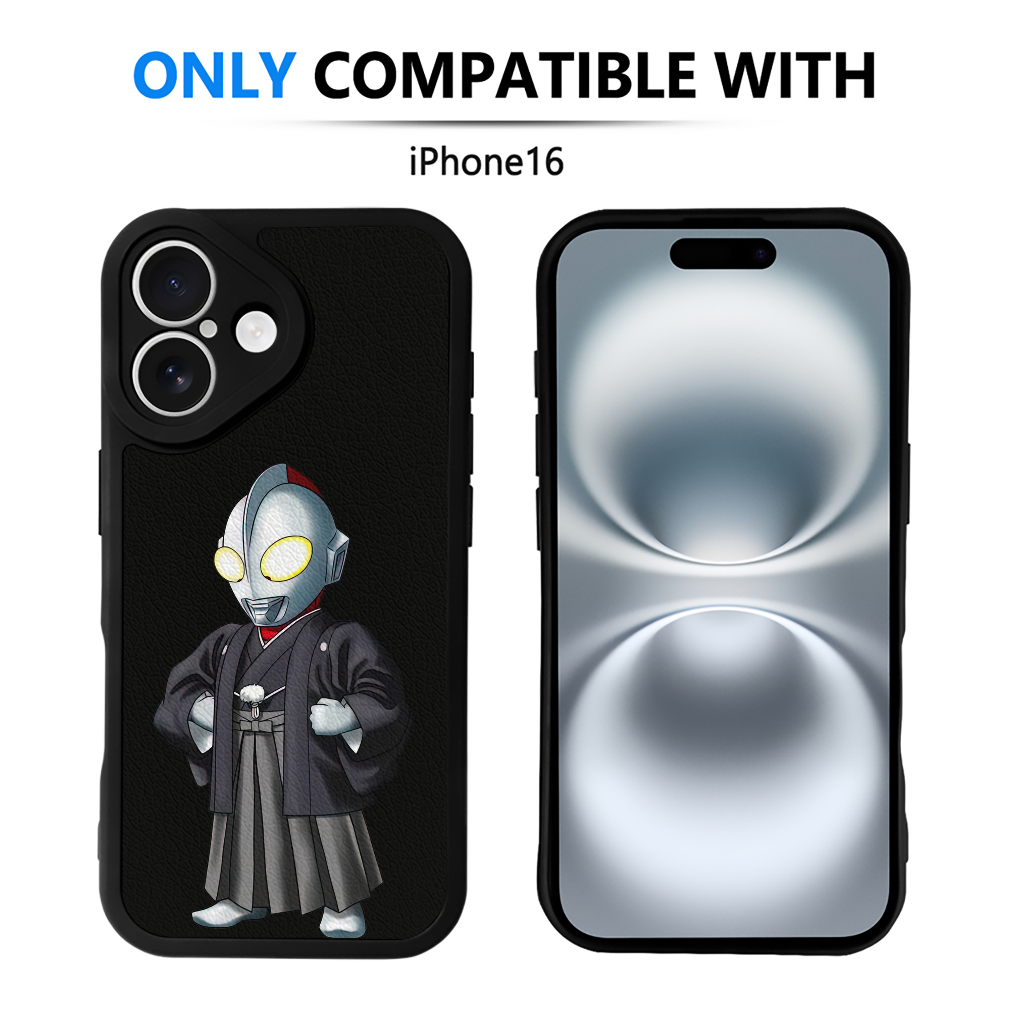 （画像用） ウルトラマン Ultraman 【iPhone 16シリーズ対応】シリコンスマホケース（レザー調） 材質：シリコン
